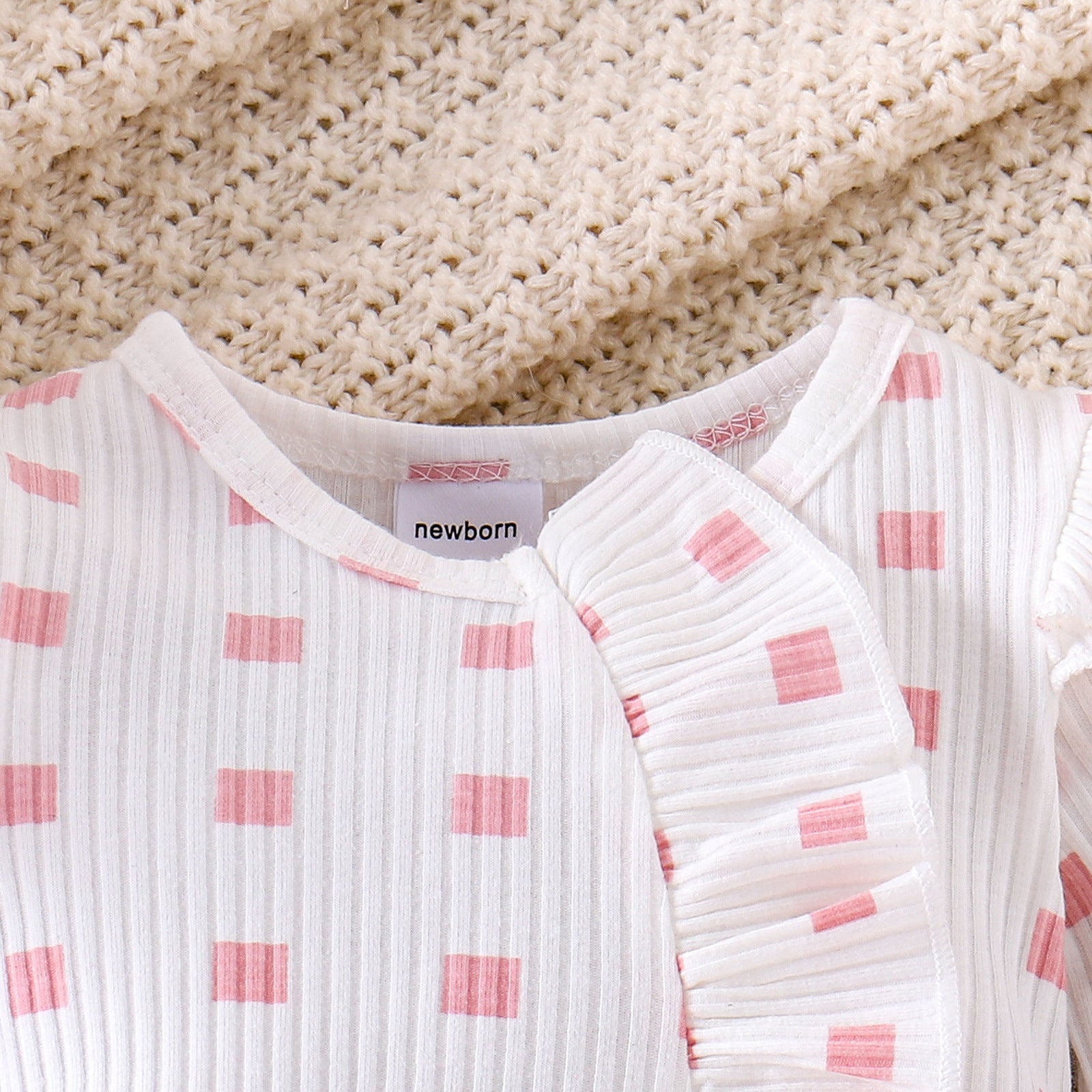 Cute Girl Baby Plaid Long-sleeved Romper