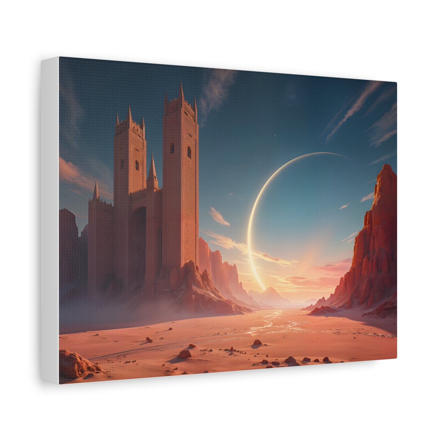 Desert Art Work Stretched Matte Canvas - Enchanted Desert Landscape Art Print