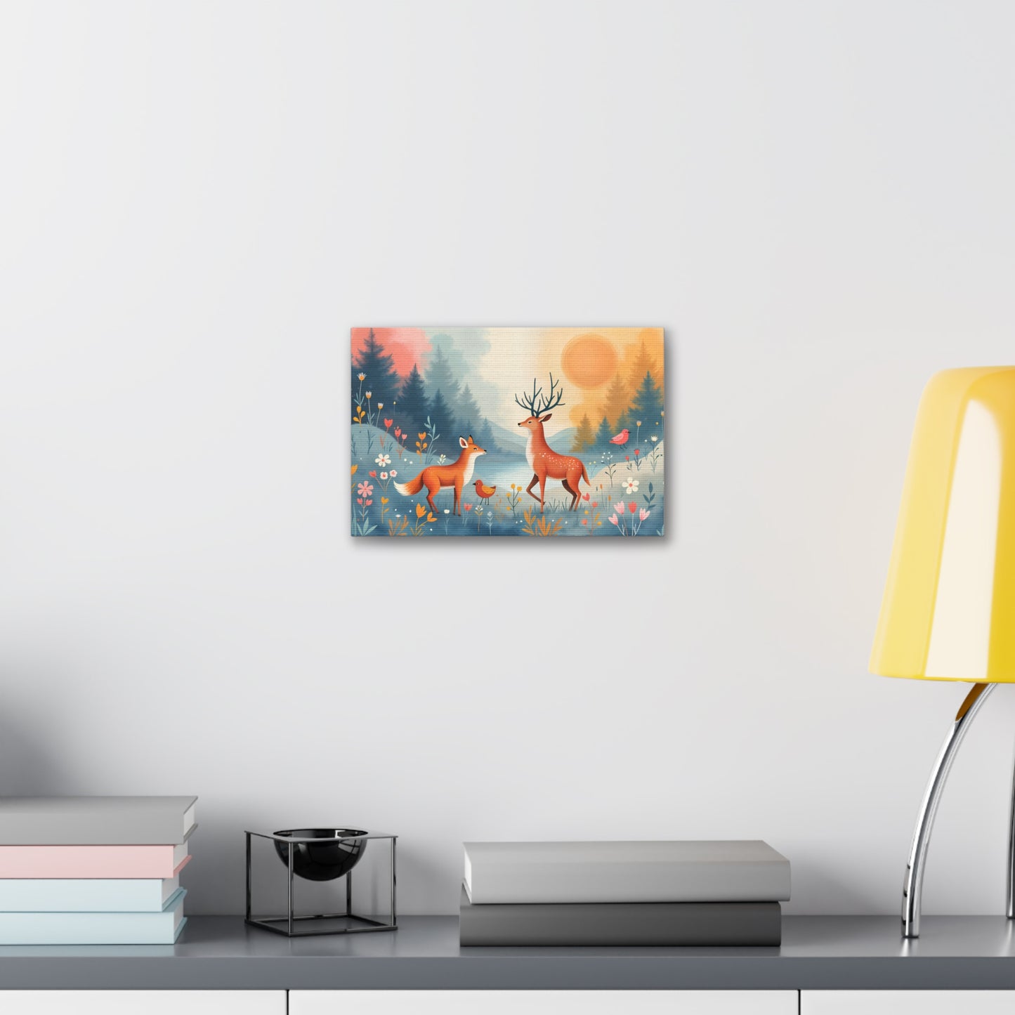 Painting Deer Digital Art Canvas Stretched, 1.5''