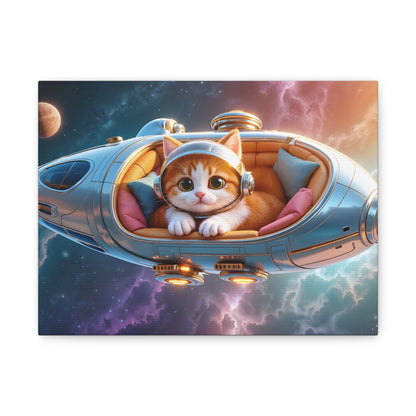 Cat Passenger Spaceship Matte Canvas, Stretched, 1.25"