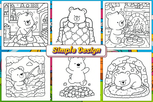 BEAR COLORING PAGES BOLD AND EASY