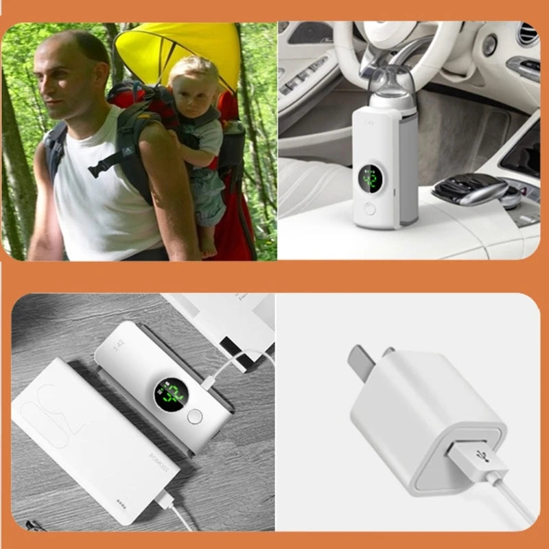 Cordless Portable Baby Bottle Warmer Convenient Travel Essential for Parents