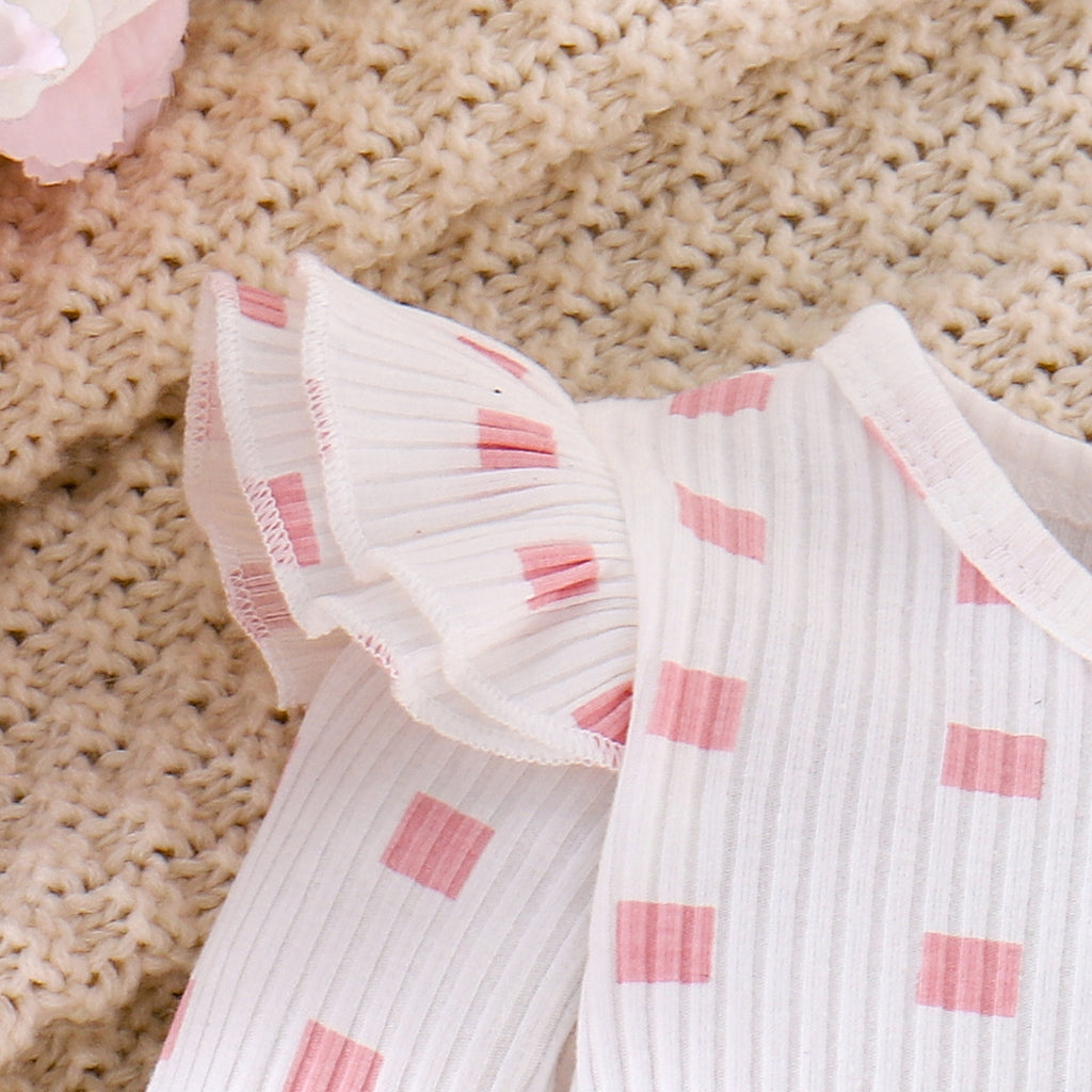 Cute Girl Baby Plaid Long-sleeved Romper