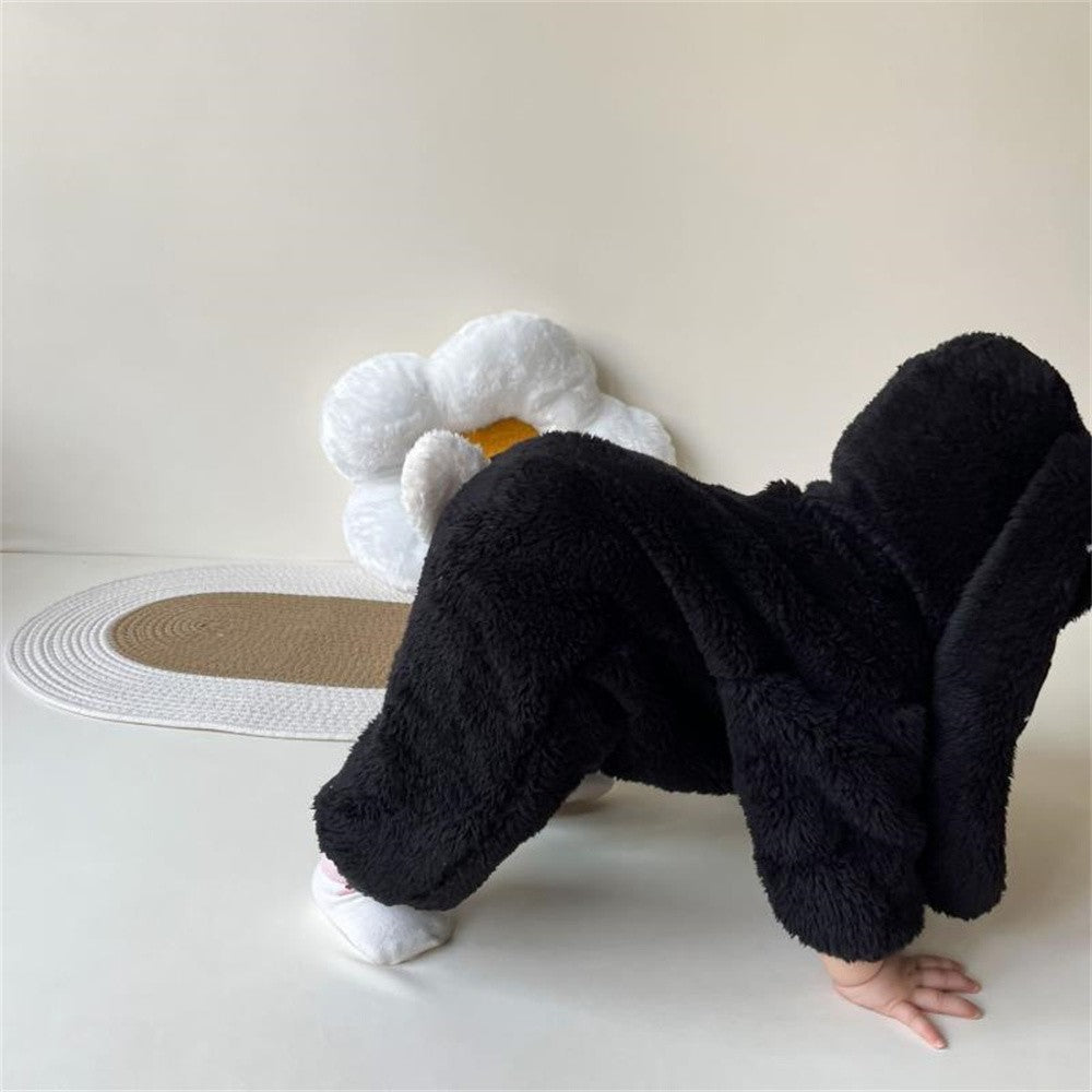 Baby Girl Bunny Jumpsuit Lazy Zipper Newborn Hooded Pajamas