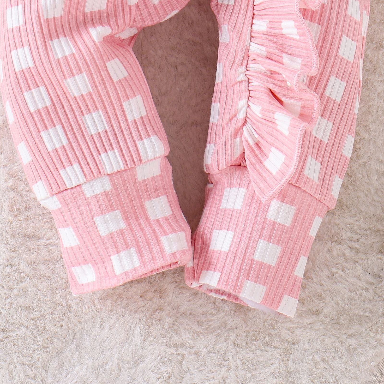 Cute Girl Baby Plaid Long-sleeved Romper